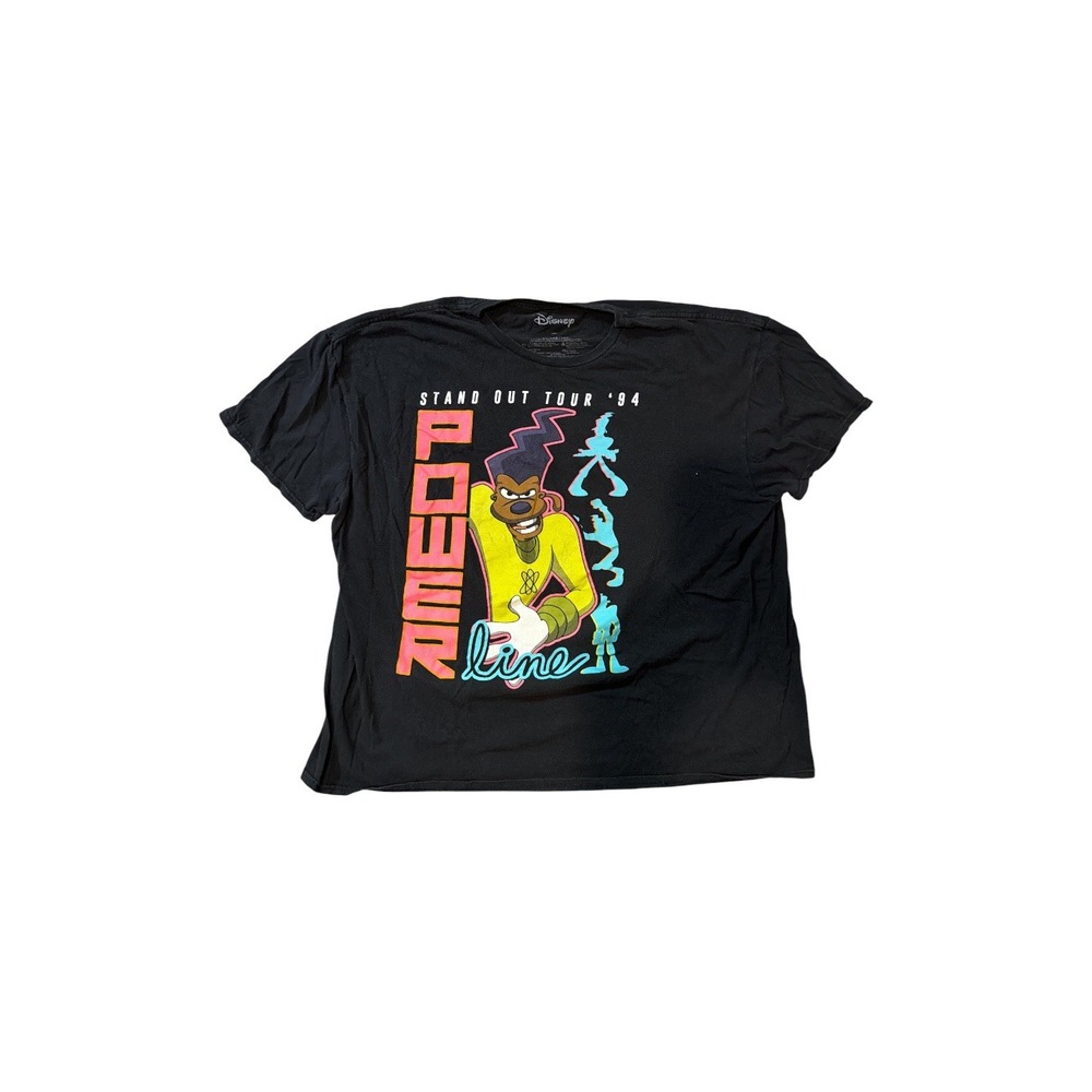 '94 Powerline 2XL Black T-shirt Stand Out World Tour Disney Goofy Movie Pop Star